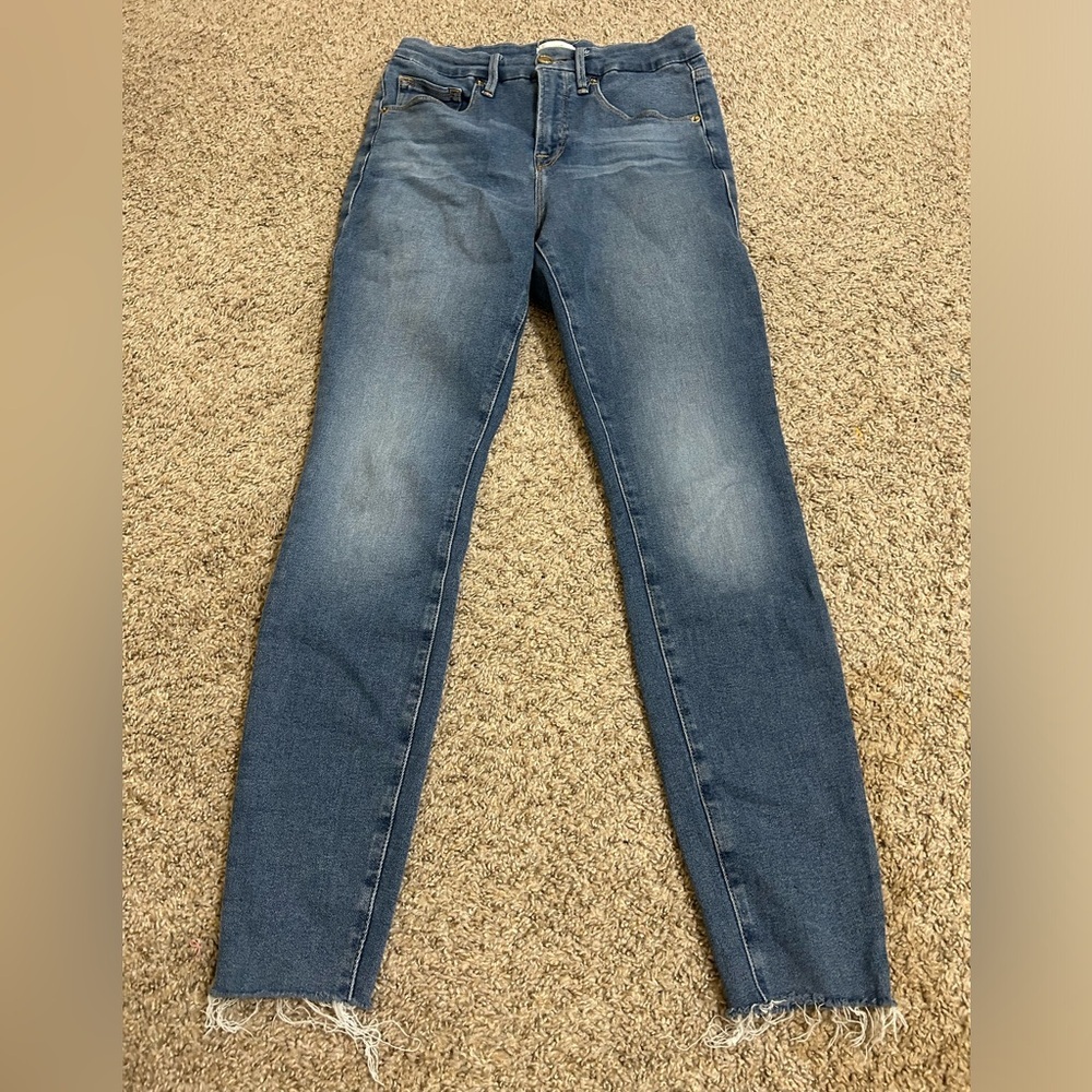 Good American Medium Blue High-Rise Skinny Jeans Women's Size 8/29 Cotton Blend - Picture 1 of 7